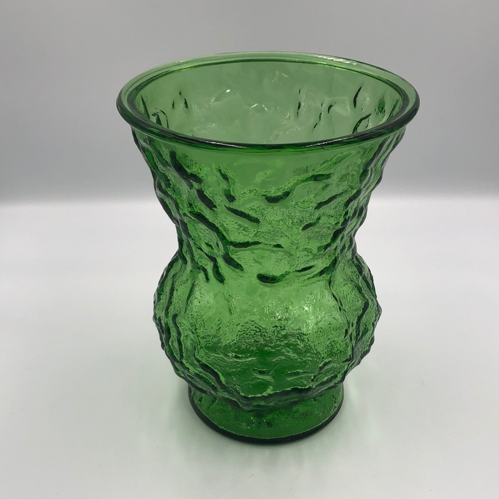 Vibrant Green Glass Vase Vintage Cleveland USA Glass